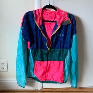Cotopaxi neon Teca half-zip windbreaker